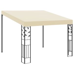 vidaXL Prie sienos montuojama pavėsinė, kreminės spalvos, 3x3x2,5m