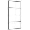 vidaXL Stumdomos durys, juodos, 102,5x205cm, aliuminis ir ESG stiklas