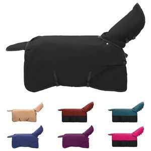 vidaXL Arklių antklodė Tamsiai žalia ir juoda 145 cm Poliesteris