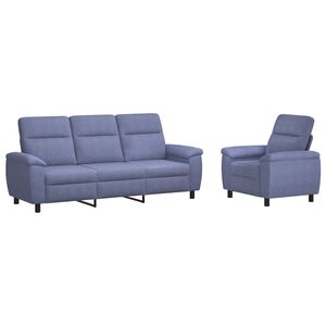 vidaXL Sofos komplektas 2 pcs Džinsinės mėlynos Audinys