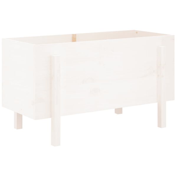 vidaXL Auk&scaron;tas sodo lovelis, baltas, 101x50x57cm, pu&scaron;ies masyvas