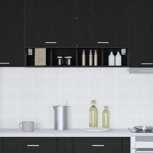 vidaXL Pakabinama spintelė Juodas ąžuolas 20 x 29,5 x 100 cm