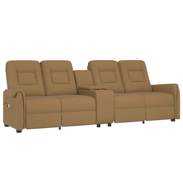 vidaXL Keturvietis atlošiamas masažinis krėslas, taupe