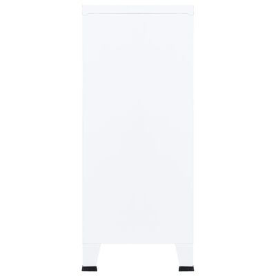 vidaXL Sandėliavimo spintelė, balta, 90x40x100cm, plienas, pramoninė