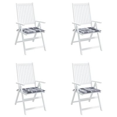 vidaXL Sodo kėdės pagalvėlės, 4vnt., 50x50x3cm, audinys, languotos