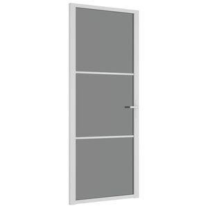 vidaXL Vidaus durys, baltos, 83x201,5cm, ESG stiklas ir aliuminis