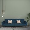 vidaXL Dvivietė sofa-lova, mėlynos spalvos, aksomas