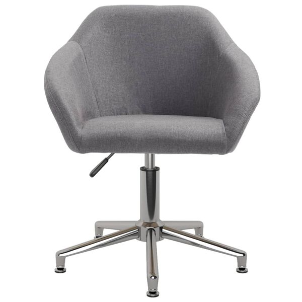 vidaXL Pasukamos valgomojo kėdės, 4vnt., šviesiai pilkos, audinys