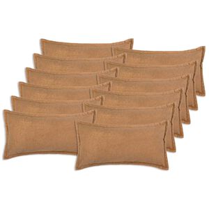 vidaXL Pagalvėlės užvalkalas 12 vnt. HOUTEN Smėlio 40 x 80 cm Boucl&eacute;