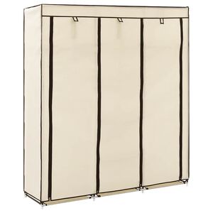vidaXL Drab. spinta su skyr. ir stryp., krem. sp., 150x45x175cm, aud.