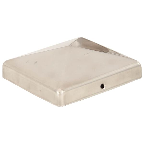 vidaXL Tvoros stulpų dangteliai, 6vnt., 101x101mm, nerūdijantis plienas