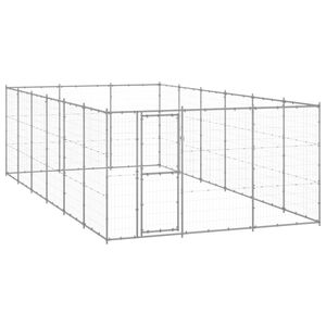 vidaXL Lauko voljeras &scaron;unims, galvanizuotas plienas, 21,78m&sup2;