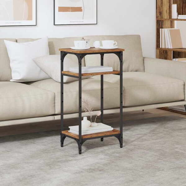 vidaXL &Scaron;oninis stalas Senovinis medis 40 x 30 x 75 cm Apdirbta mediena