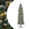 vidaXL Dirbtinis lieknas Kalėdų medis su 300 LED Žalia ir balta 210 cm
