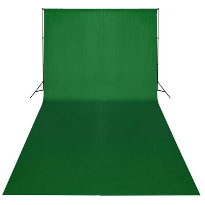 vidaXL Medvilninis fonas, žalias, 600x300 cm, "chroma key"