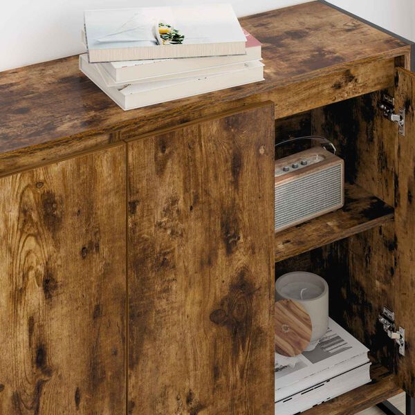 vidaXL &Scaron;oninė spintelė Dūminis ąžuolas 96,5 x 30 x 75 cm