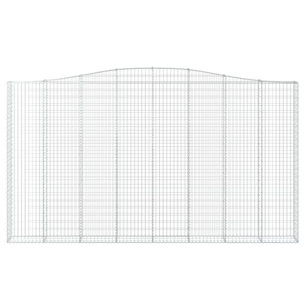 vidaXL Išlenkti gabiono krepšiai, 4vnt., 400x30x220/240cm, geležis