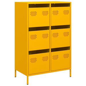vidaXL Komoda, garstyčių geltonos spalvos, 68x39x101,5cm, plienas