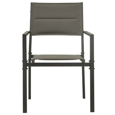 vidaXL Sodo kėdės, 2vnt., pilkos/antracito, plienas ir tekstilenas