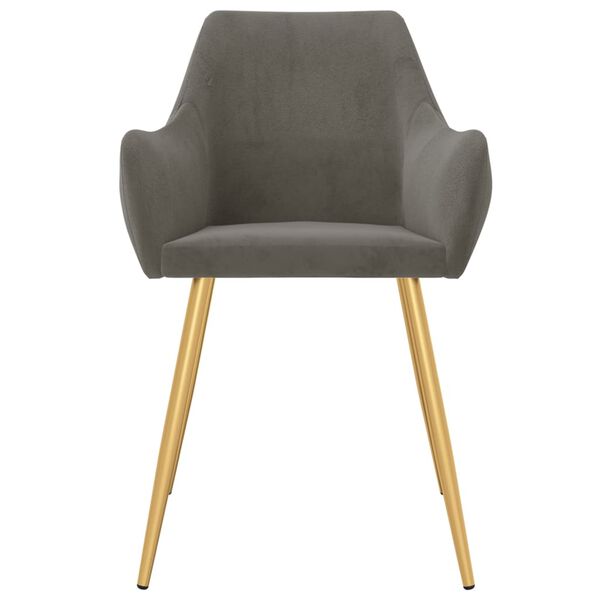 vidaXL Valgomojo kėdės, 6vnt., tamsiai pilkos spalvos, aksomas