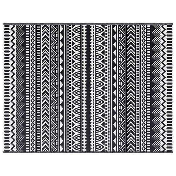 vidaXL Lauko kilimas ARAKIL Juoda ir balta 300 x 400 cm PP