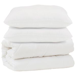 vidaXL Antklodė su pagalve 3 pcs Balta Mikropluo&scaron;tas