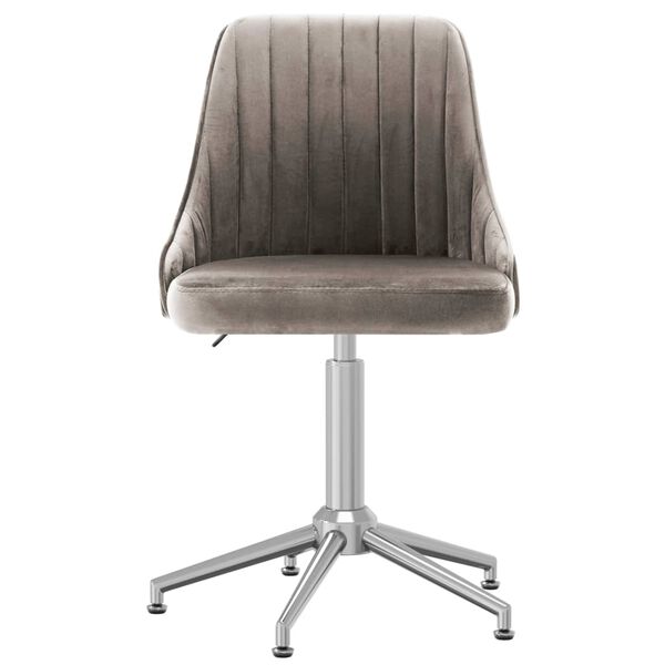 vidaXL Pasukamos valgomojo kėdės, 6vnt., &scaron;viesiai pilkos, aksomas