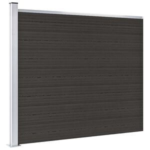 vidaXL Tvoros segmentas, juodos spalvos, 175x146cm, WPC