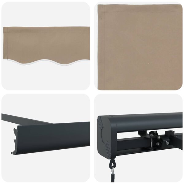 vidaXL I&scaron;traukiama markizė Smėlio 350 x 250 cm Audinys ir metalas