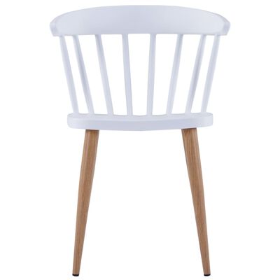 vidaXL Valgomojo kėdės, 2vnt., baltos spalvos, plastikas