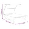 vidaXL Lauko gultas su stogeliu, kreminis, 165x203x138cm, mediena