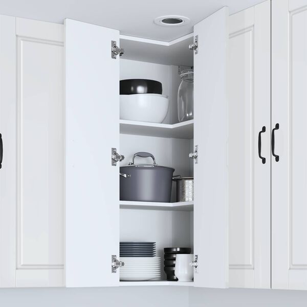 vidaXL Virtuvės spintelė Auk&scaron;tai blizganti balta 57 x 57 x 100 cm