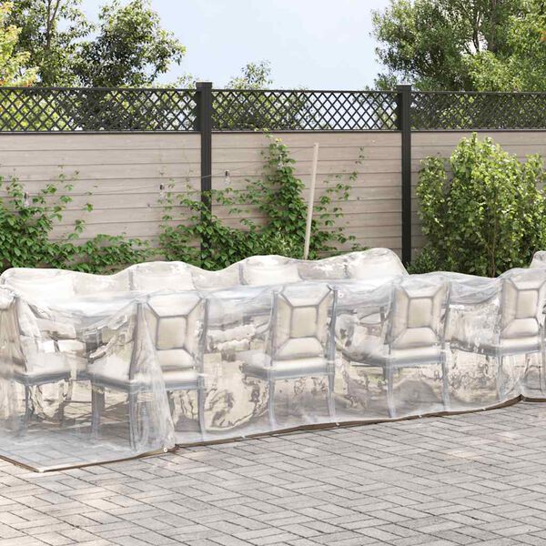 vidaXL Skaidrus brezentas su ąselėmis 3x8 m Polietilenas