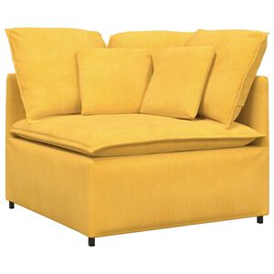 vidaXL Modulinė kampinė sofa su pagalvėlėmis, &scaron;viesiai geltona, 100 cm