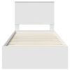 vidaXL Lovos rėmas su galvūgalio Balta 90 x 190 cm Apdirbta mediena