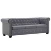 vidaXL Triv. Chesterfield sofa, aksominis apmu&scaron;., 199x75x72cm, pilka