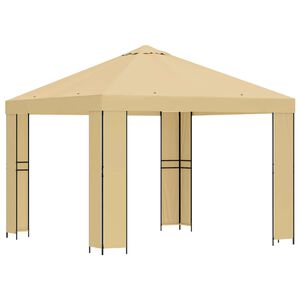 vidaXL Pavėsinė 3 x 3 m Kreminė Poliesteris ir plienas 190