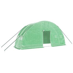 vidaXL &Scaron;iltnamis su plieno rėmu, žalios spalvos, 6x2x2,85m, 12m&sup2;