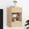 vidaXL Sieninė TV spintelė su LED lemputėmis, ąžuolo, 40x30x60,5cm