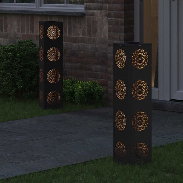 vidaXL Saulės LED &scaron;aligatvio &scaron;viesa 2 pcs Juoda