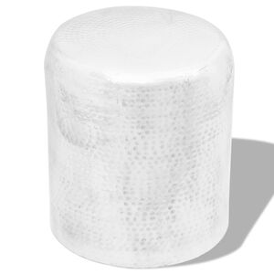 vidaXL Kalto aliuminio taburetė/&scaron;oninis staliukas, sidabro spalvos