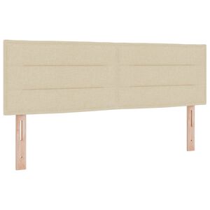 vidaXL LED galvūgalis su galvūgalio Kreminė 144 cm Poliesteris