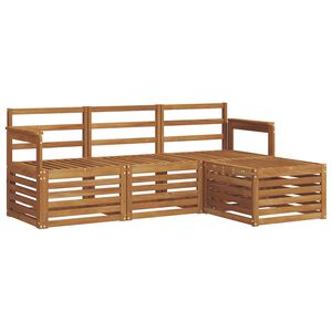 vidaXL Lauko sofos komplektas 4 pcs Natūrali