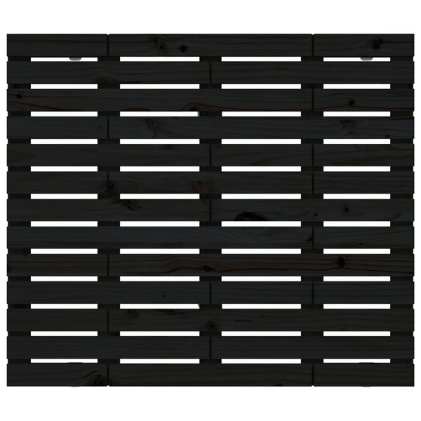 vidaXL Sieninis galvūgalis, juodas, 81x3x91,5cm, pu&scaron;ies masyvas