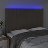 vidaXL Galvūgalis su LED, taupe spalvos, 144x5x118/128cm, audinys