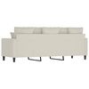 vidaXL Trivietė sofa, kreminės spalvos, 180cm, aksomas