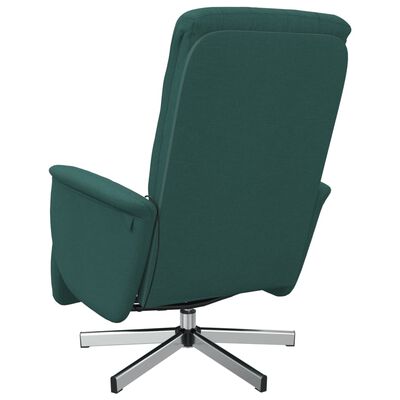 vidaXL Atlošiama masažinė kėdė su pakoja, tamsiai žalia, audinys