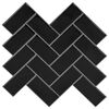 vidaXL Žuvies kaulo plytelė 10 pcs Juoda 30 x 30 cm