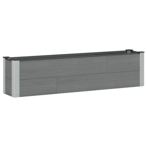 vidaXL Paauk&scaron;tinta sodo lova Pilka 150 x 30 x 36 cm aliuminis