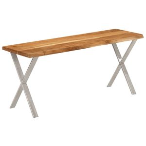 vidaXL Suoliukas su gyvu kra&scaron;tu, 105cm, akacijos medienos masyvas